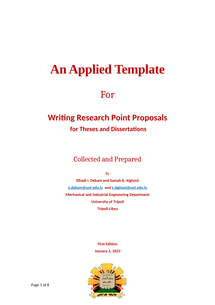 guidelines for writing research proposals and dissertations