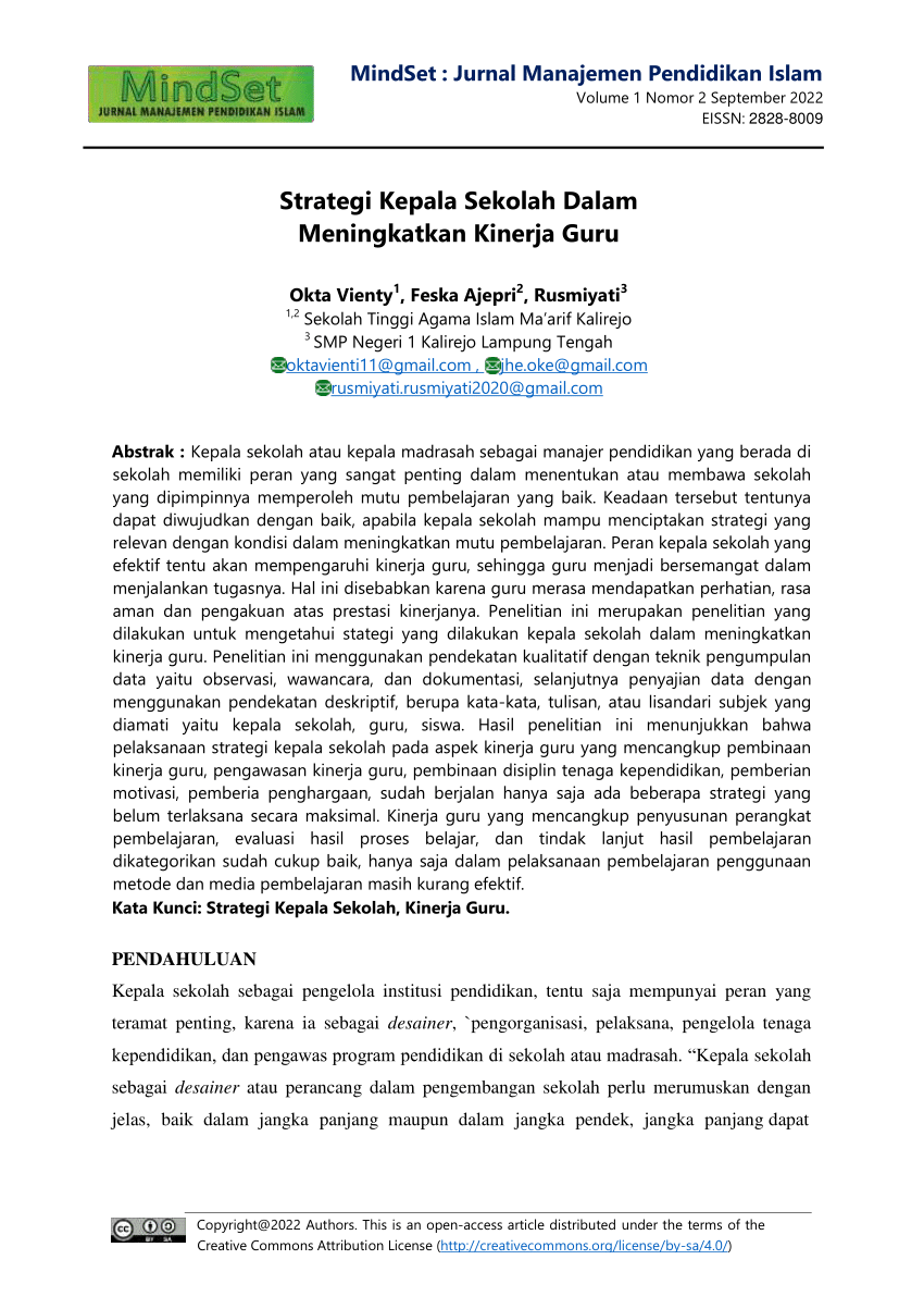Pdf Strategi Kepala Sekolah Dalam Meningkatkan Kinerja Guru 0025