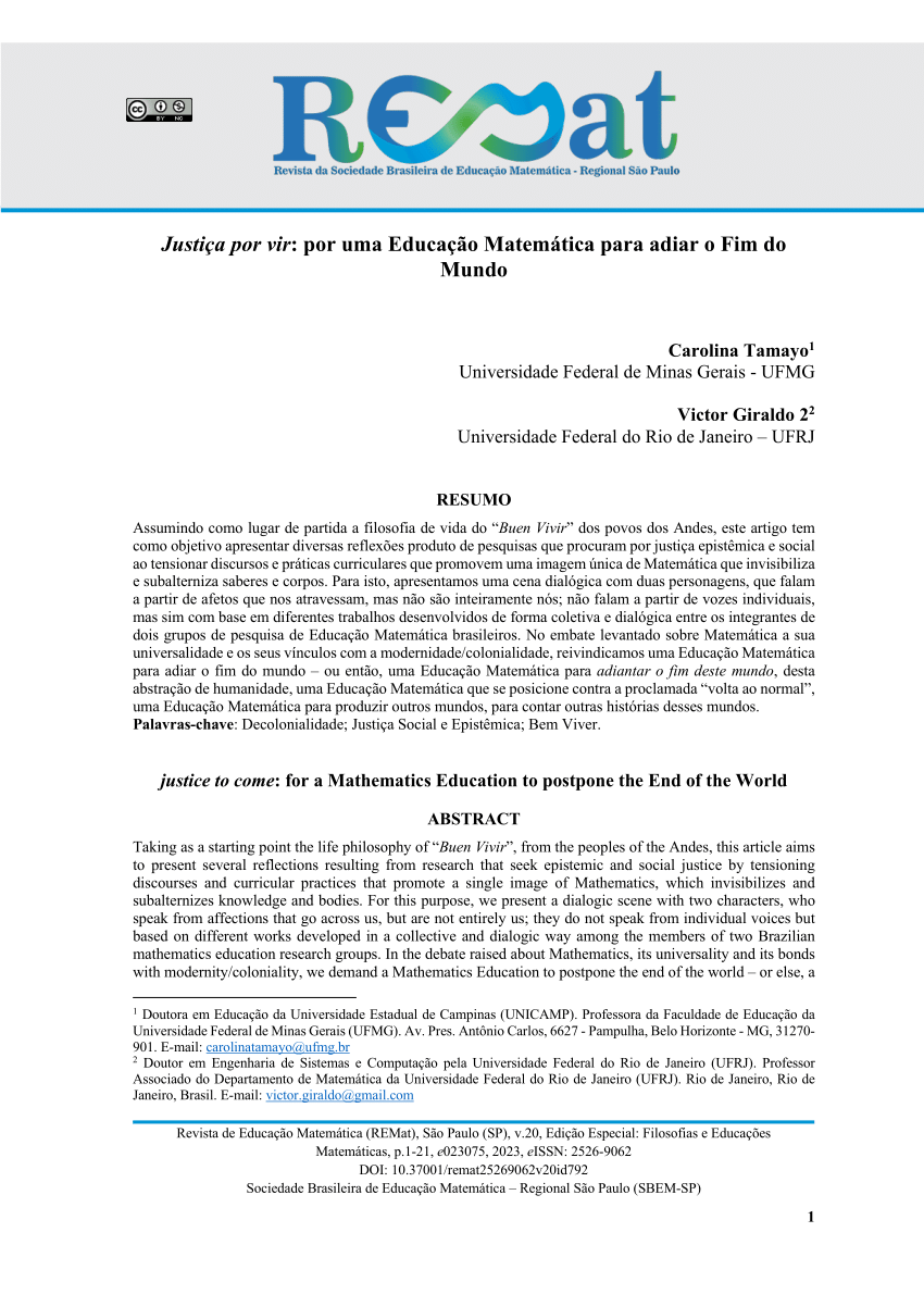 PDF) Fazendo covas na areia: Desaprender para aprender, movimentos  decoloniais na Educação Matemática