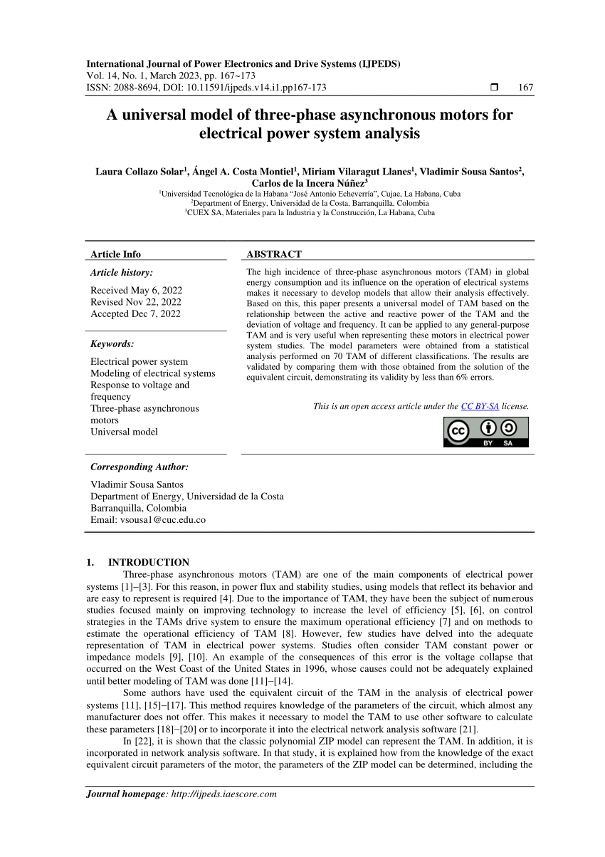 Pdf A Universal Model Of Three Phase Asynchronous Motors For Electrical Power System Analysis 0545