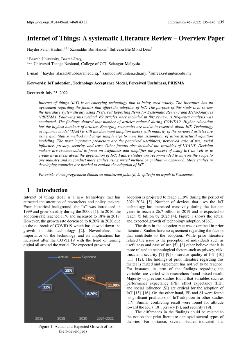 a systematic literature review on internet of things in education benefits and challenges