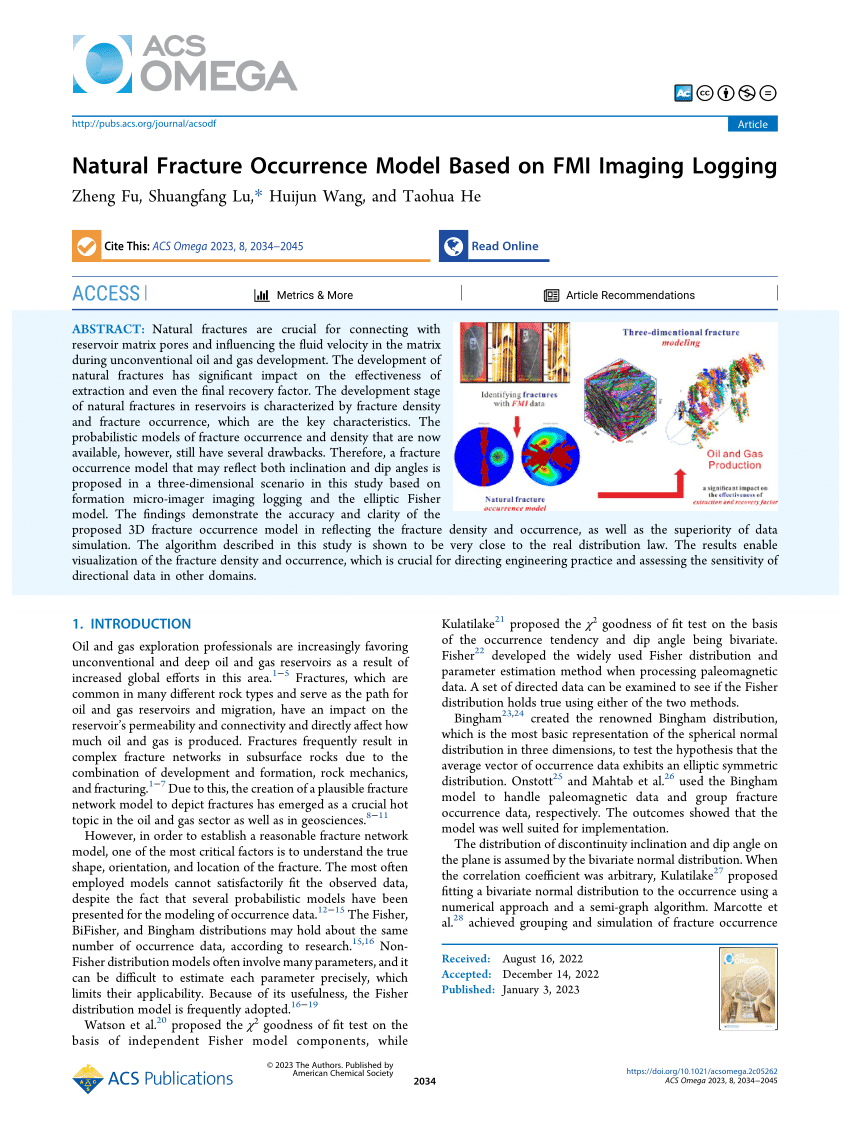 PDF Natural Fracture Occurrence Model Based on FMI Imaging Logging