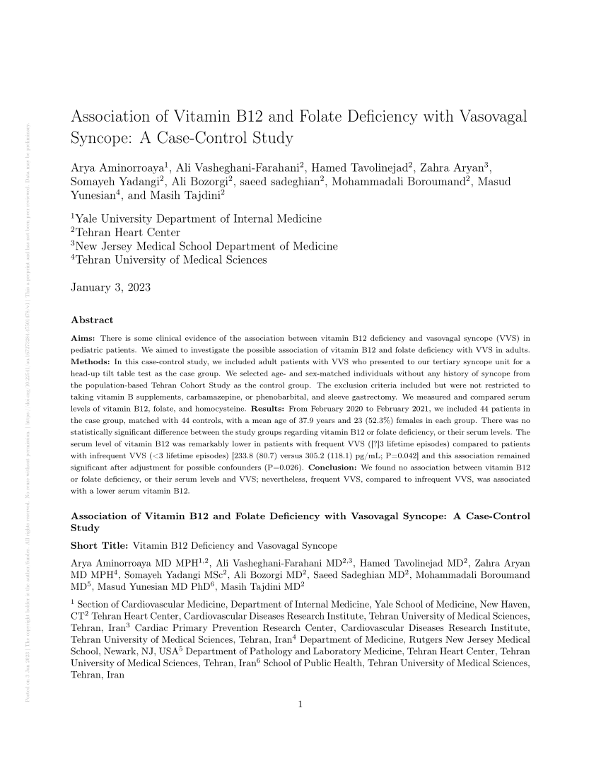 case study of vitamin b12 deficiency