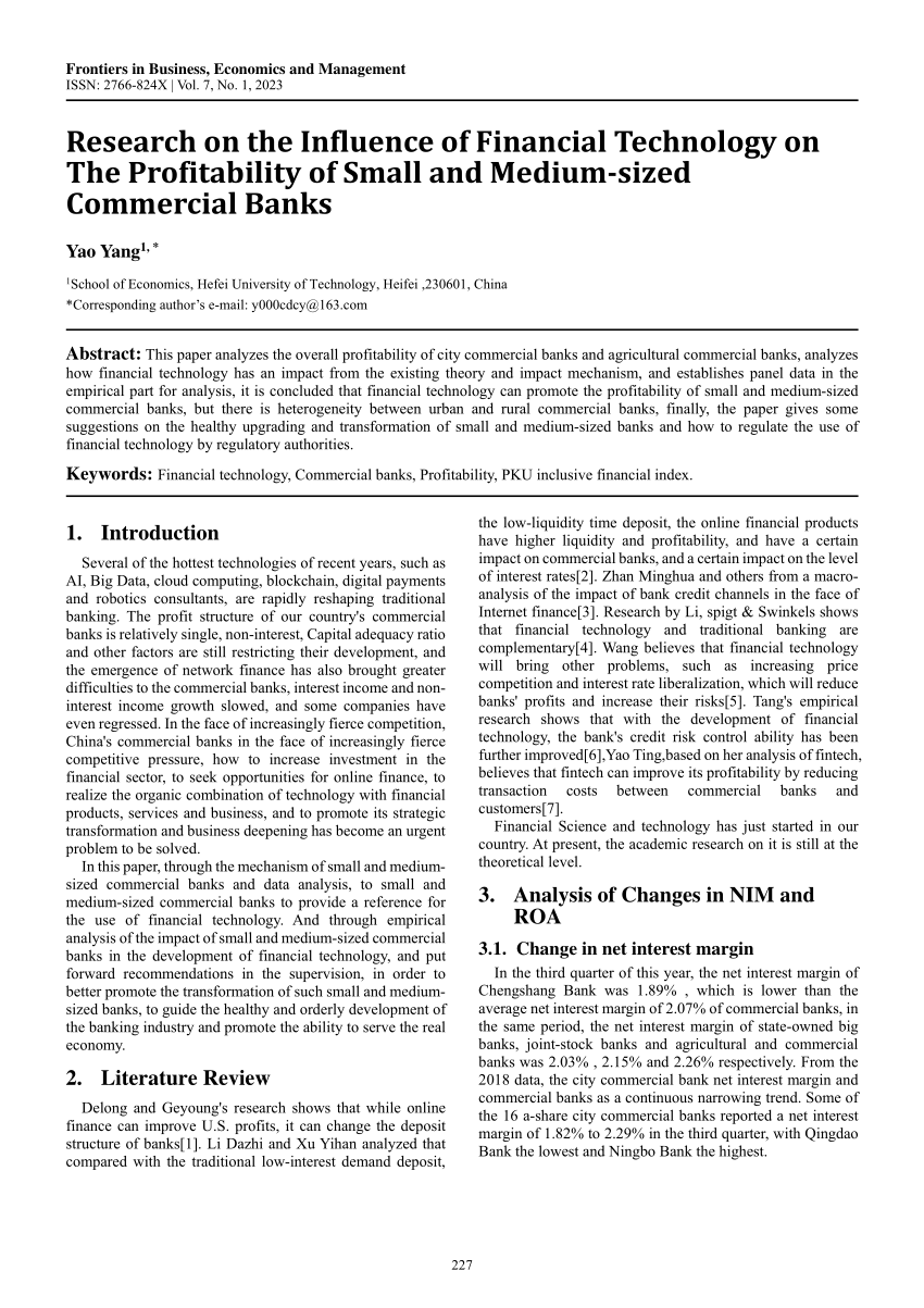 research paper on profitability of banks