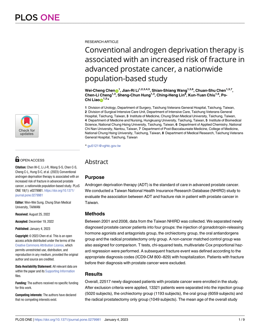 Pdf Conventional Androgen Deprivation Therapy Is Associated With An Increased Risk Of Fracture 4918