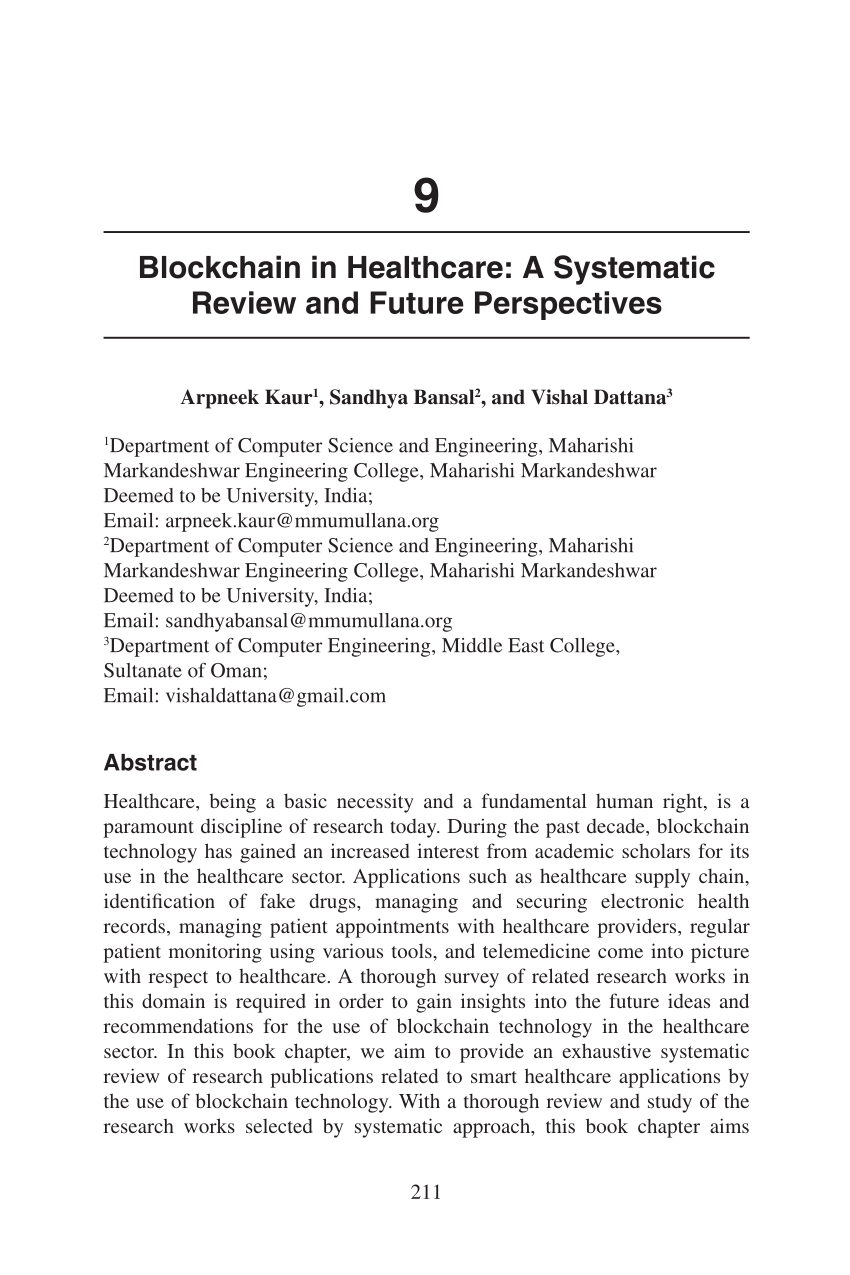 research paper on blockchain in healthcare