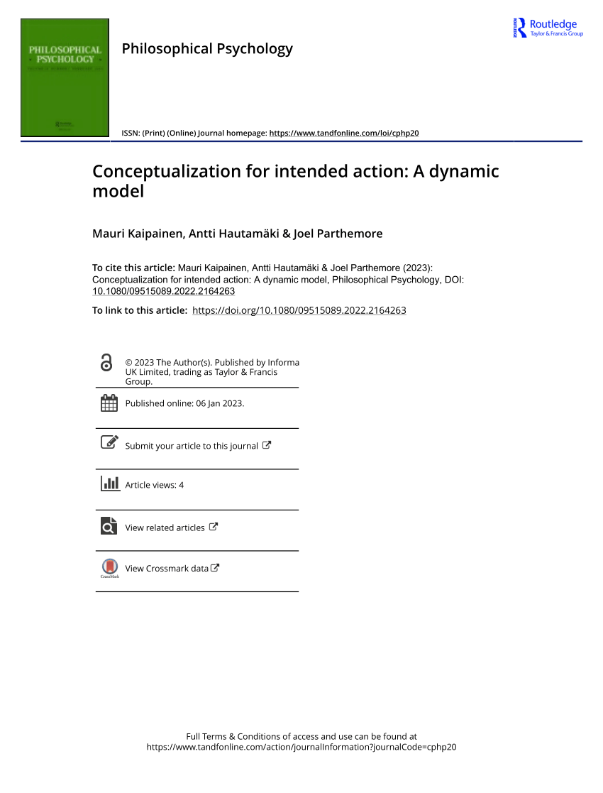 PDF Conceptualization for intended action A dynamic model