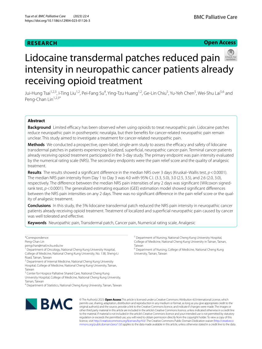 Exploring the efficacy of Lidocaine for neck pain