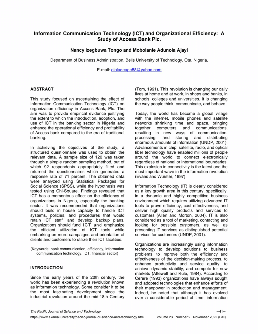 thesis on information communication technology