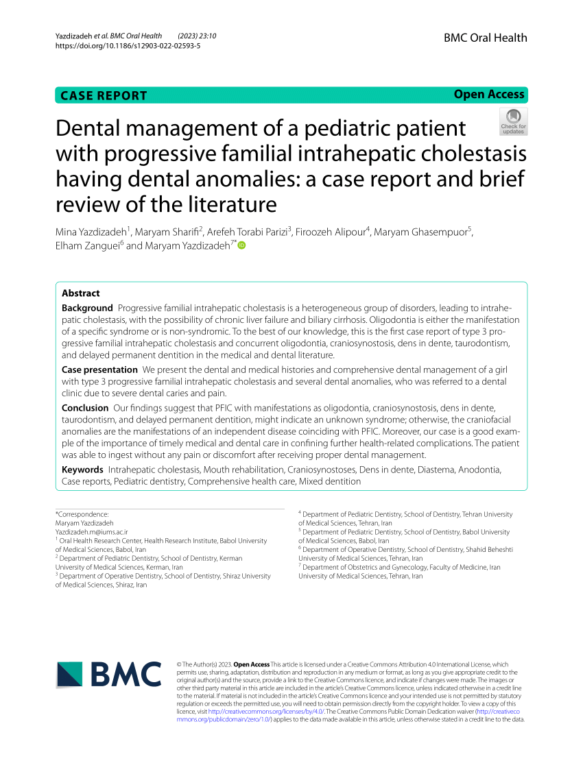 (PDF) Dental management of a pediatric patient with progressive ...