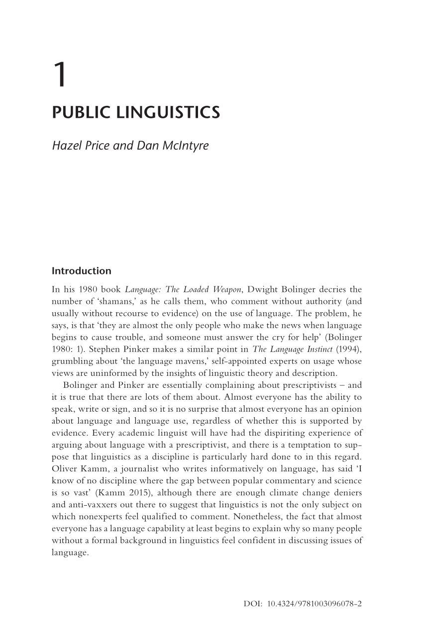 Pdf Public Linguistics 7940