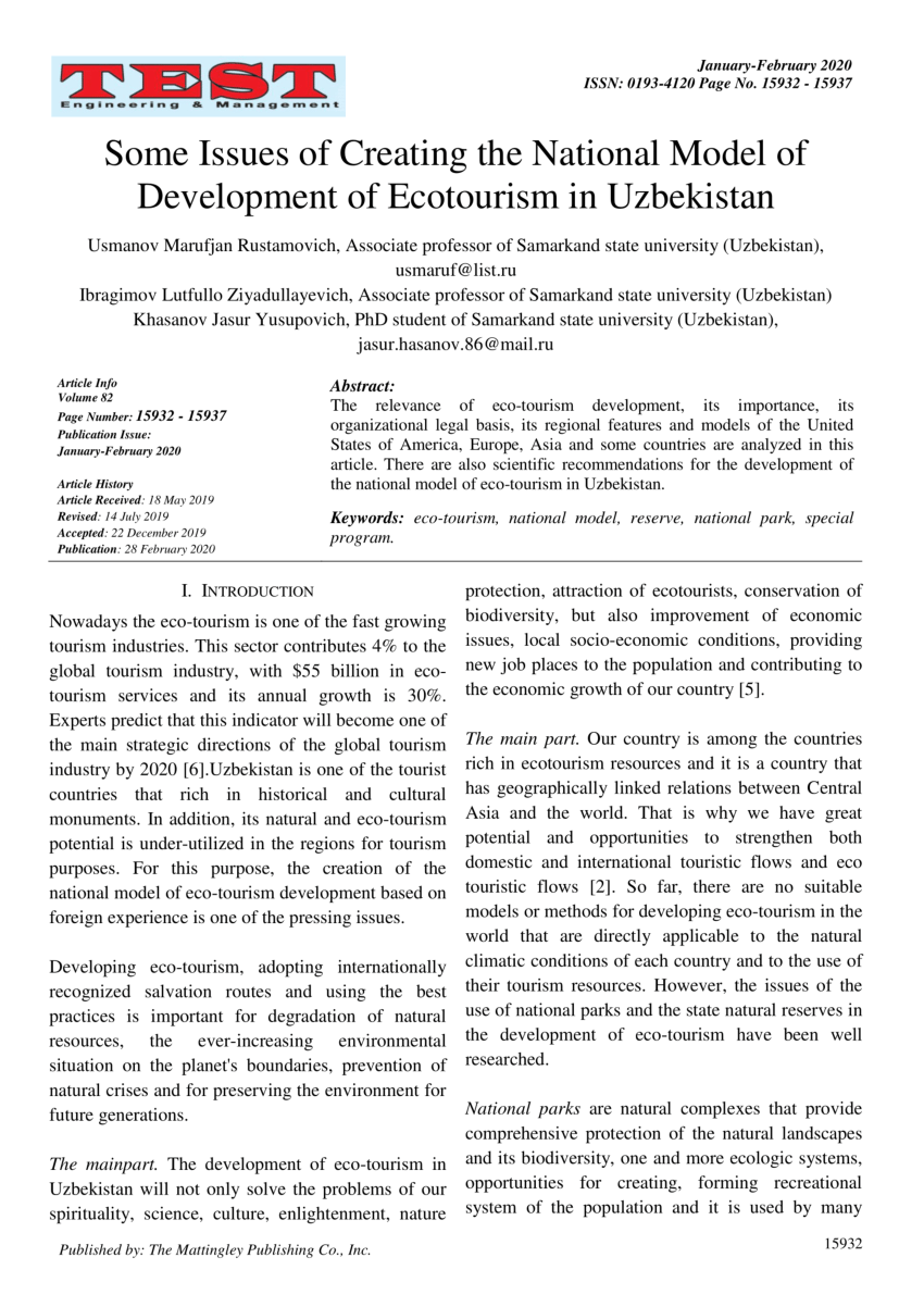 ecotourism in uzbekistan essay