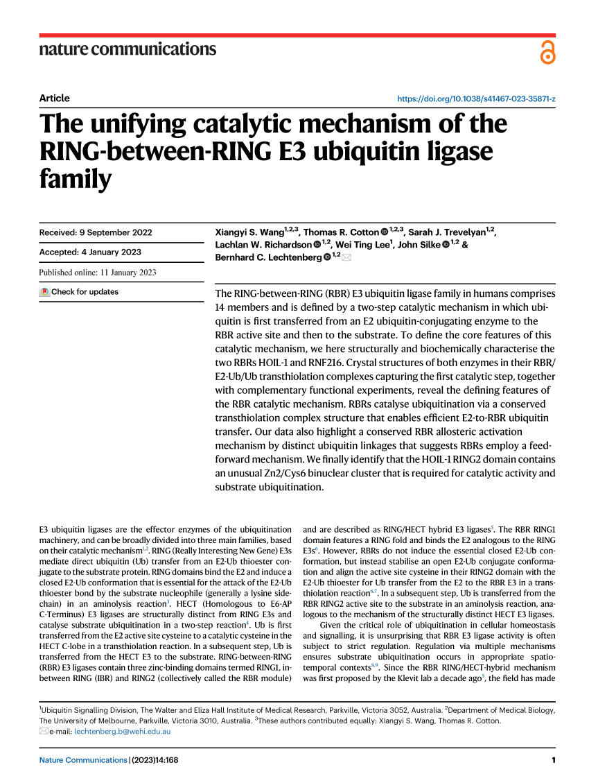 hospita snijden elk PDF) The unifying catalytic mechanism of the RING-between-RING E3 ubiquitin  ligase family