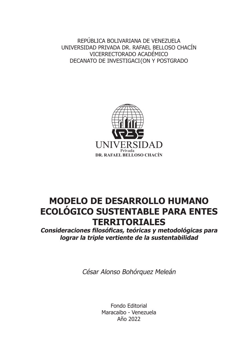 PDF) MODELO DE DESARROLLO HUMANO ECOLÓGICO SUSTENTABLE PARA ENTES  TERRITORIALES