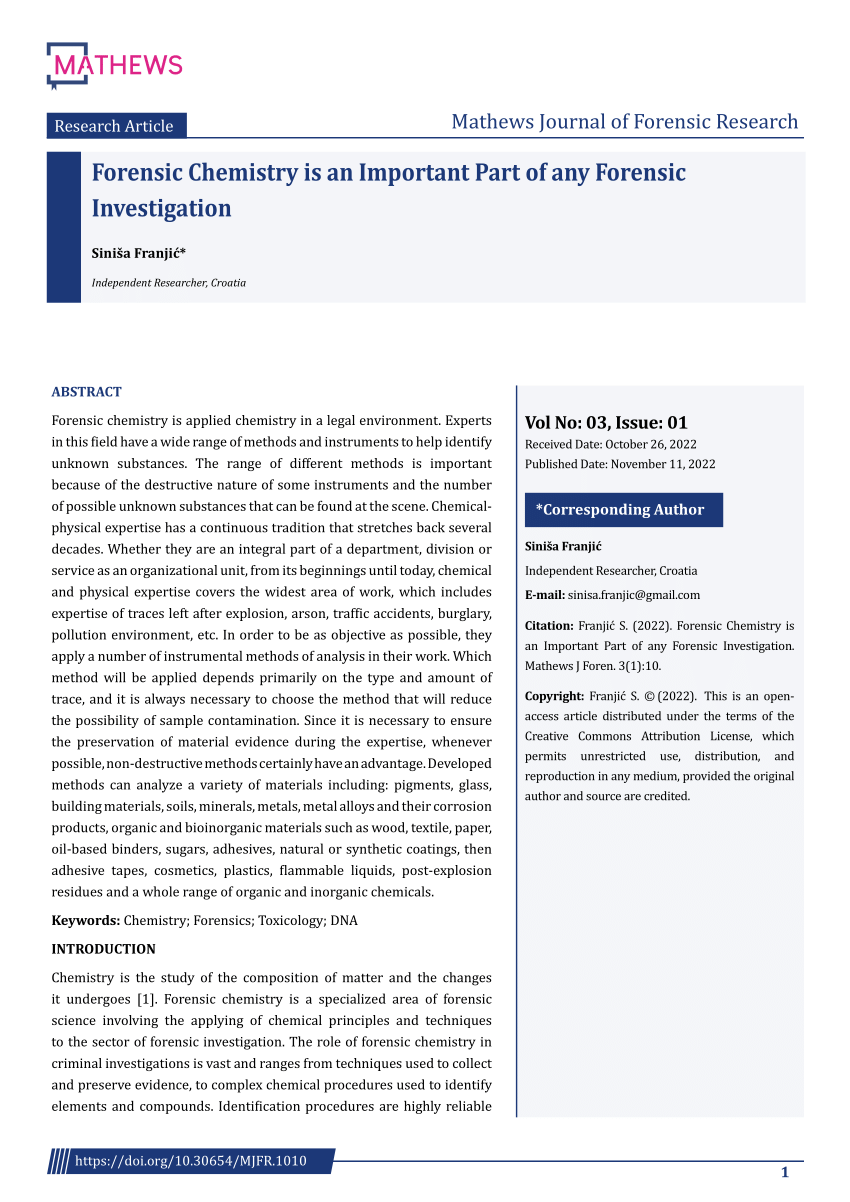 case study in forensic chemistry