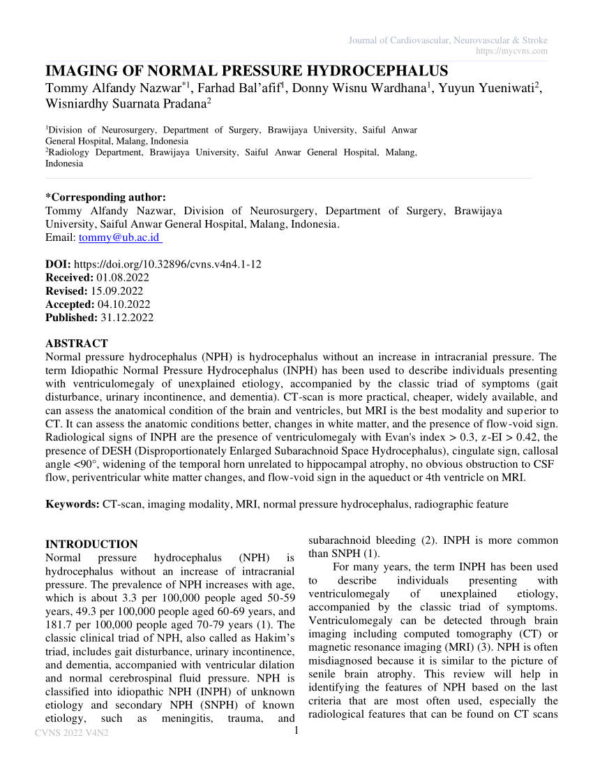 Pdf Imaging Of Normal Pressure Hydrocephalus 3738