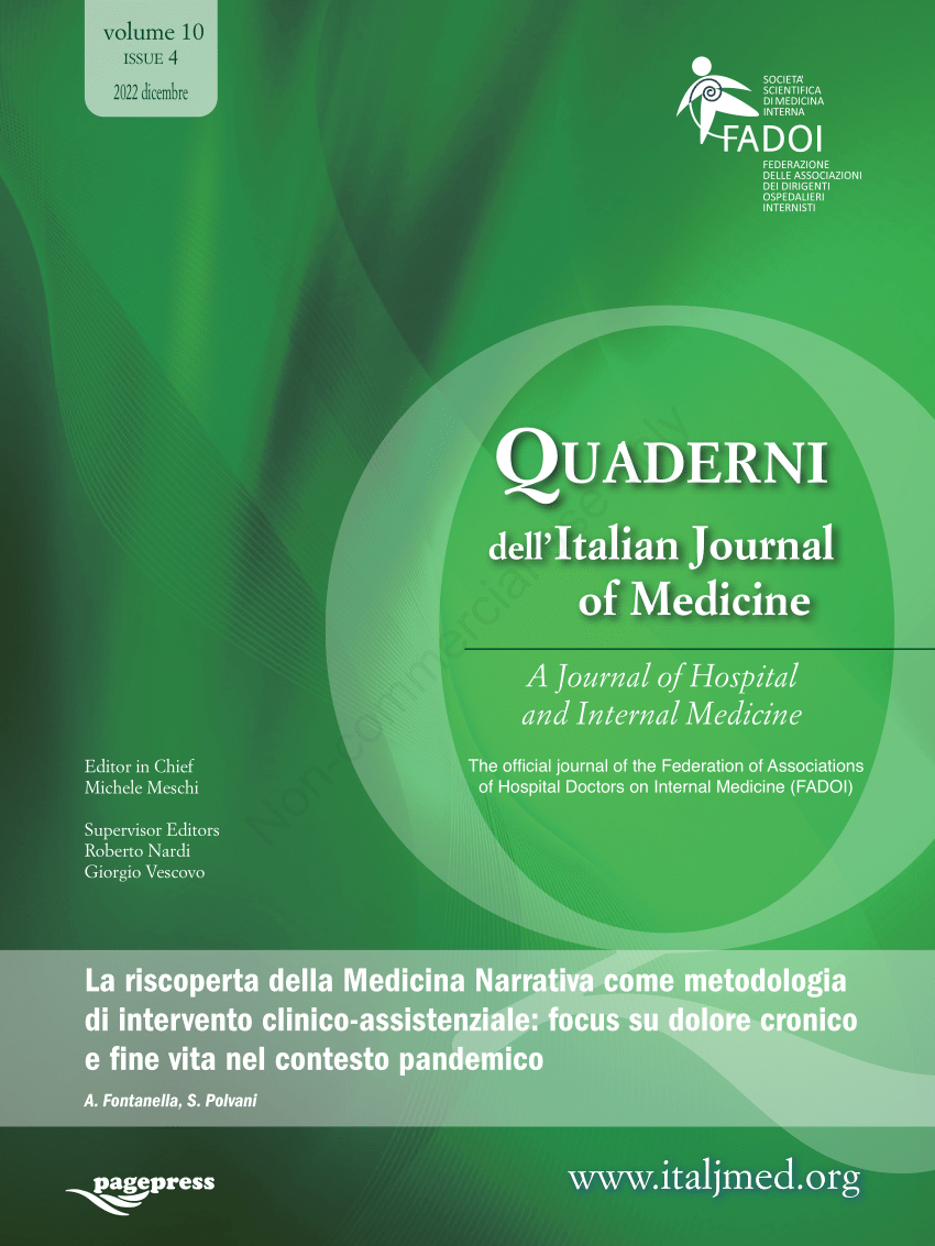 PDF) La riscoperta della Medicina Narrativa come metodologia di intervento  clinico-assistenziale: focus su dolore cronico e fine vita nel contesto  pandemico