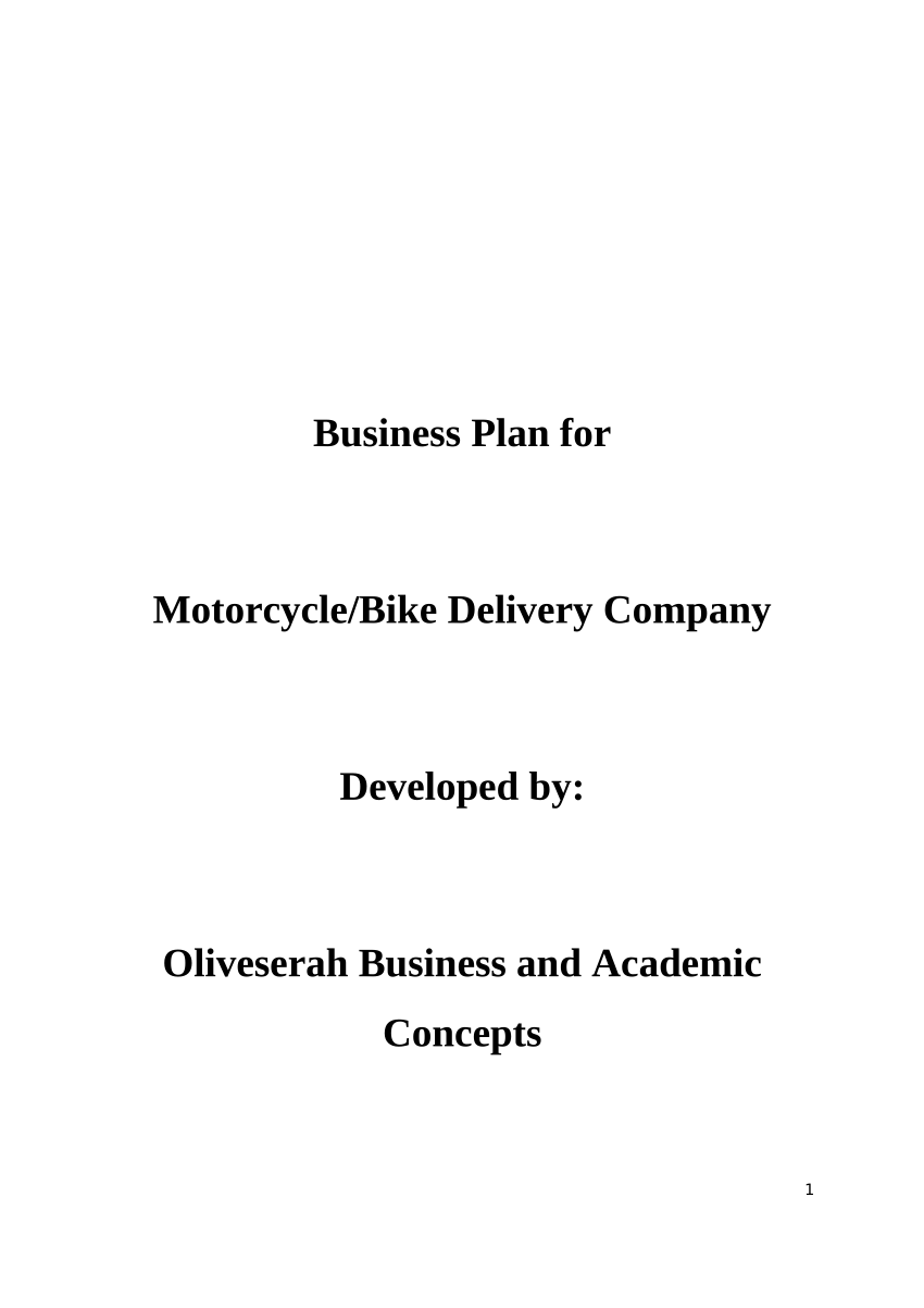 motorcycle delivery business plan pdf free download