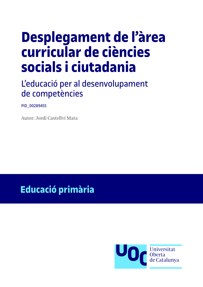 Pdf Desplegament De Làrea Curricular De Ciències Socials I Ciutadania 2507