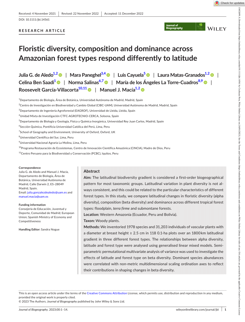 floristic diversity thesis