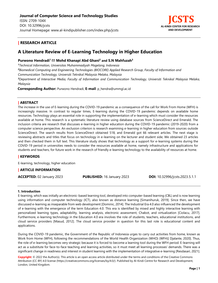 literature review on using technology in the classroom