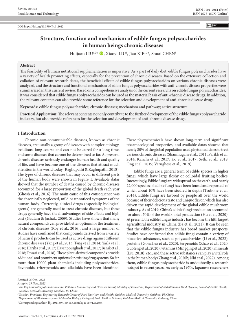 PDF) Structure, function and mechanism of edible fungus 