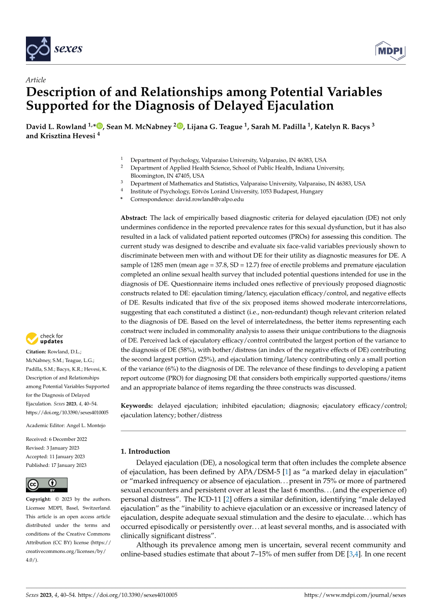 PDF Description of and Relationships among Potential Variables