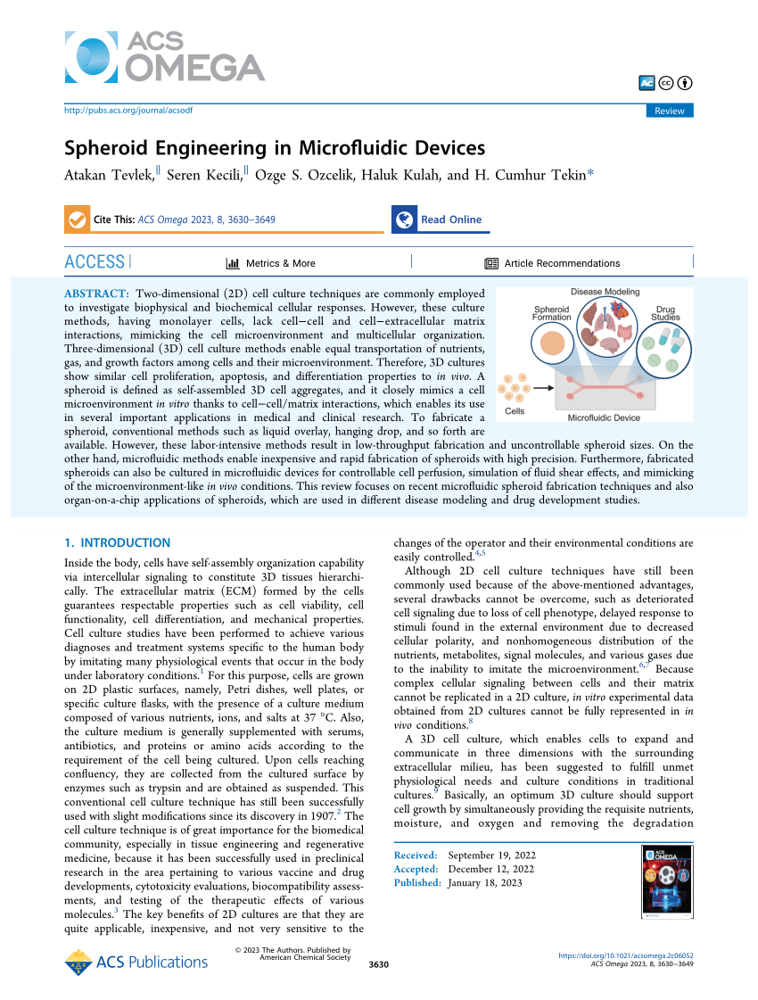 Double emulsion-pretreated microwell culture for the in vitro production of  multicellular spheroids and their in situ analysis