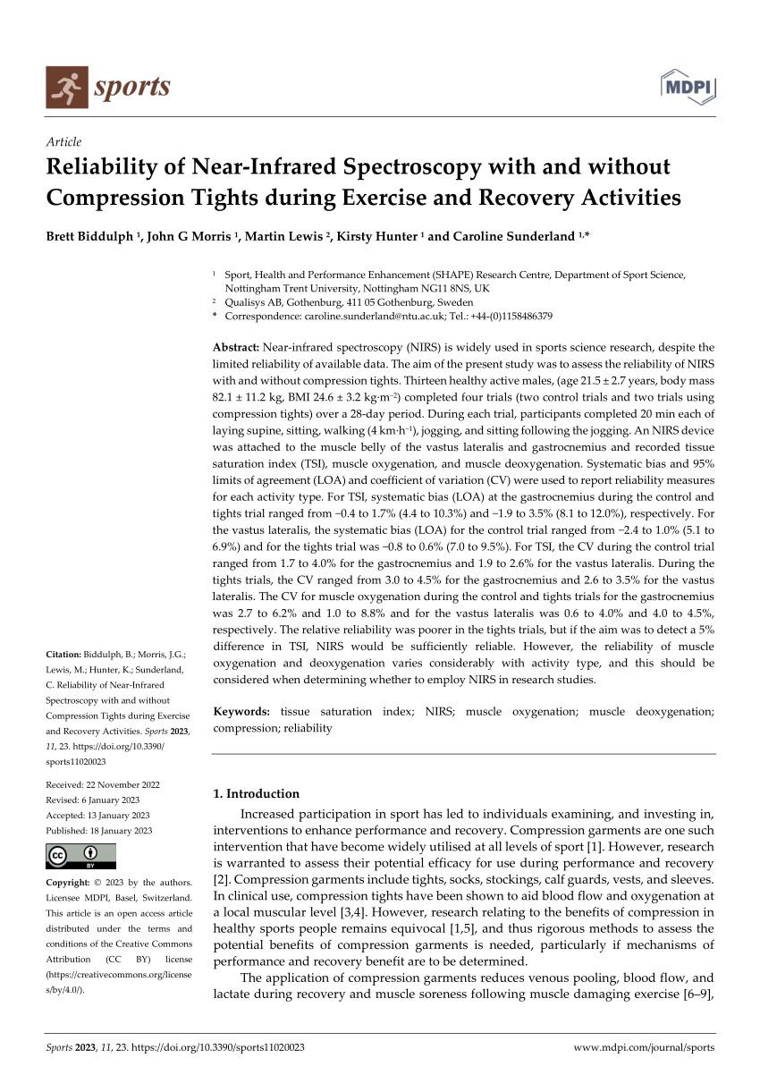 Sports compression garments improve resting markers of venous