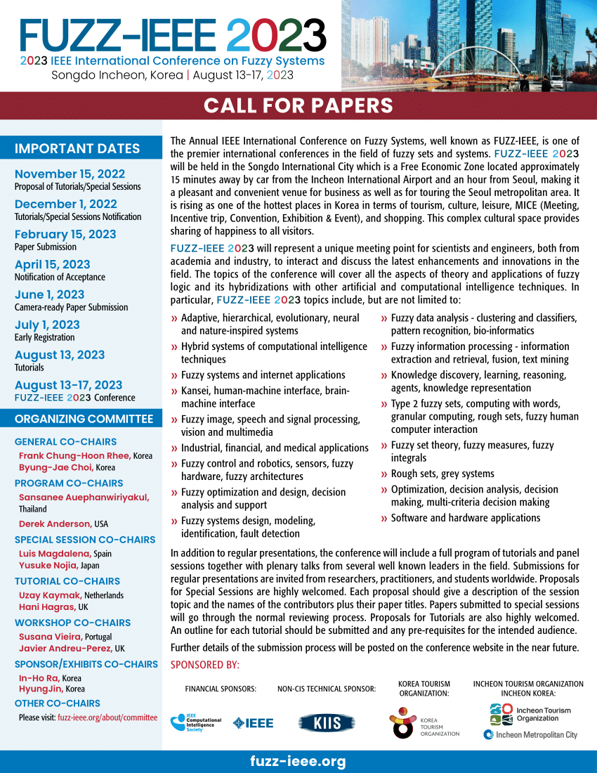 (PDF) FUZZIEEE 2023 Call for papers