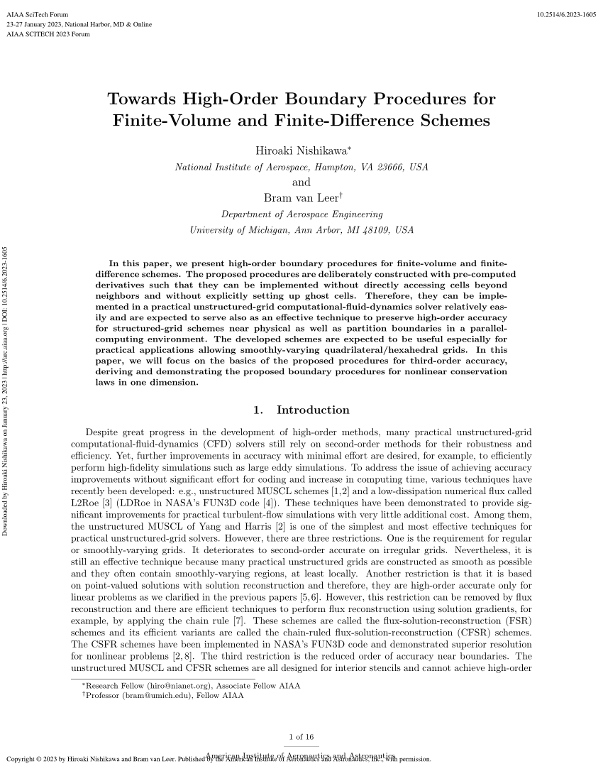 Pdf Towards High Order Boundary Procedures For Finite Volume And Finite Difference Schemes 7796