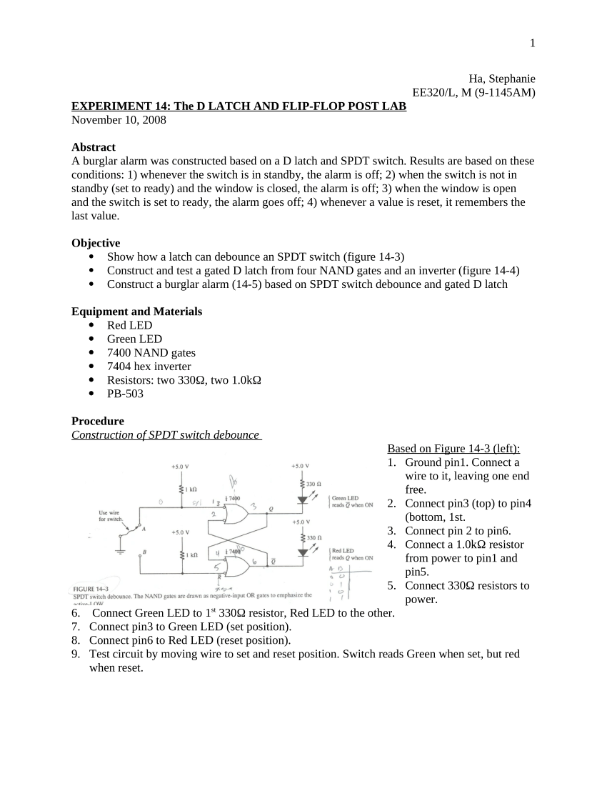 d flip flop experiment pdf