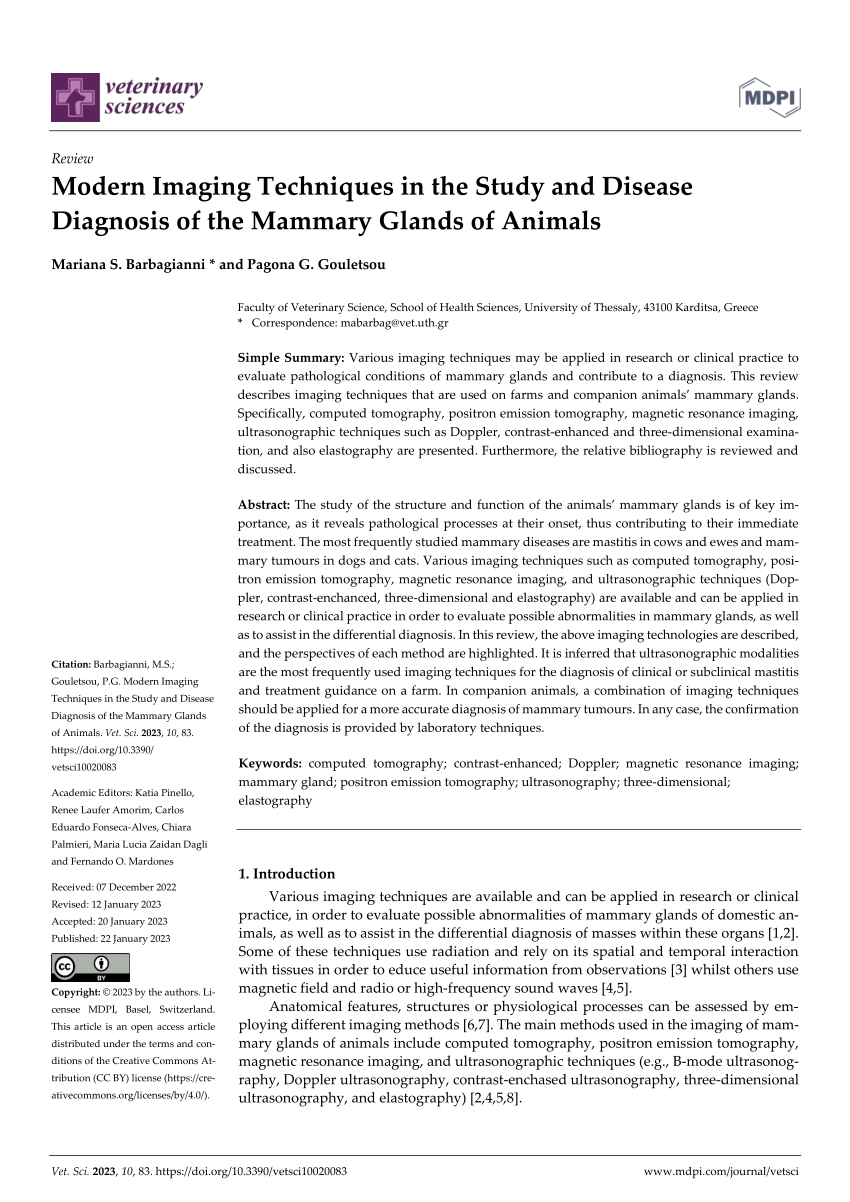 (PDF) Modern Imaging Techniques in the Study and Disease Diagnosis of