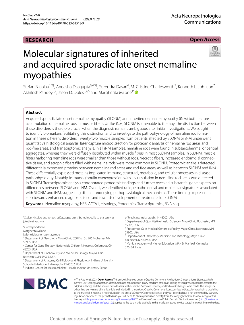 Molecular signatures of inherited and acquired sporadic late onset