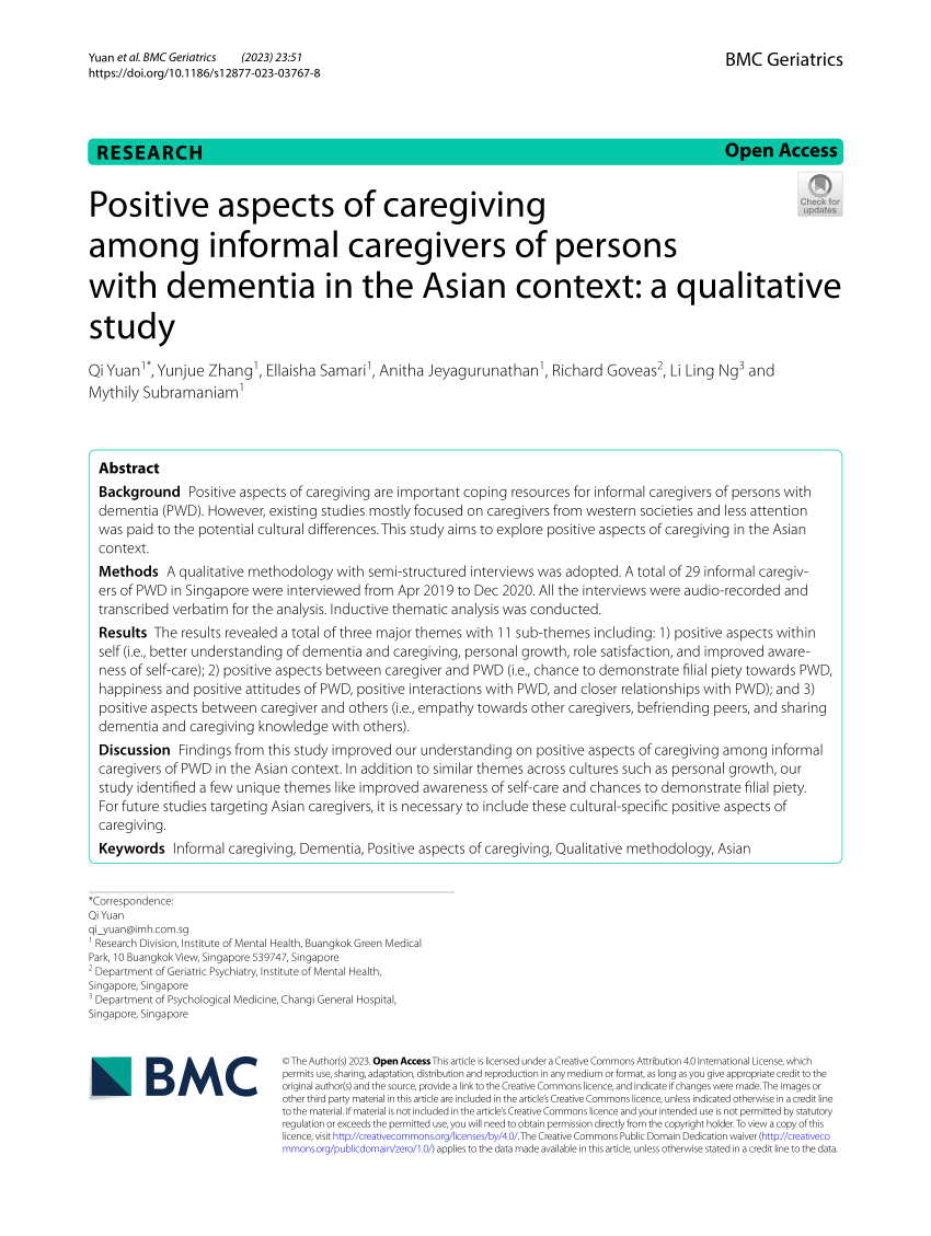 qualitative research title about caregiving