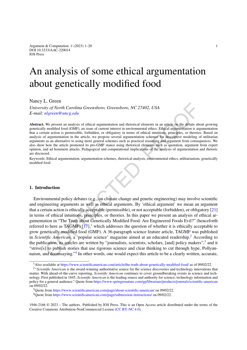 opinion essay about genetically modified food