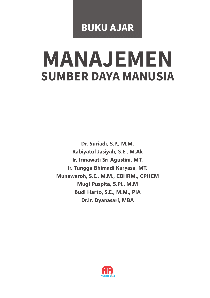 Pdf Buku Ajar Manajemen Sumber Daya Manusia