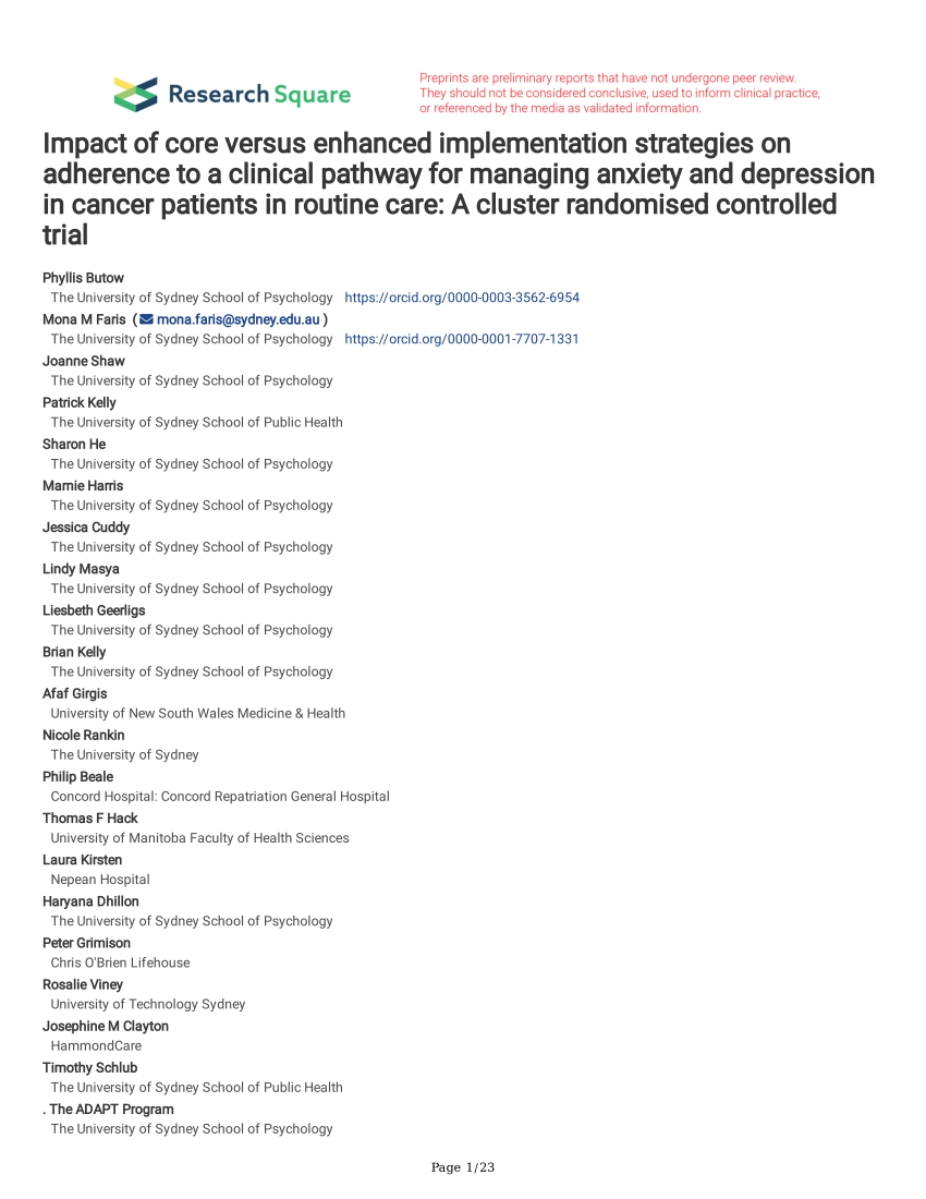 PDF) Impact of core versus enhanced implementation strategies on