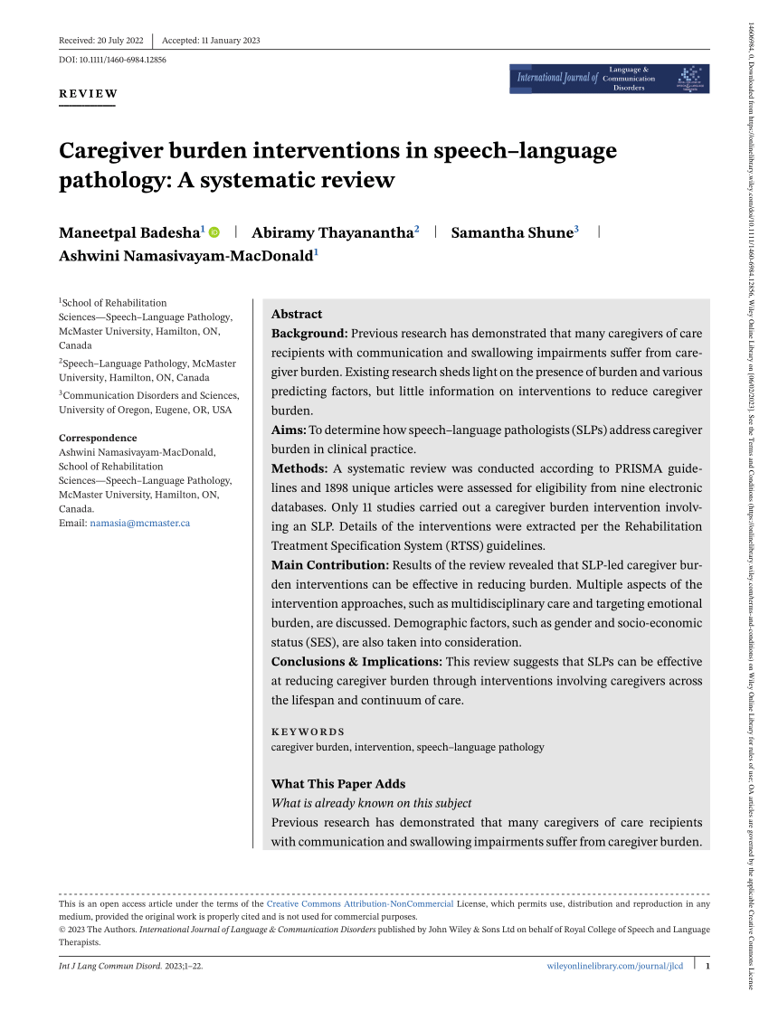 literature review on caregiver burden