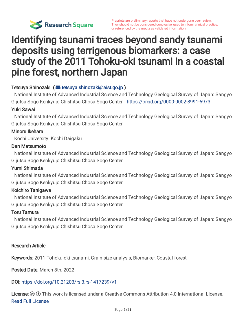 tohoku tsunami case study