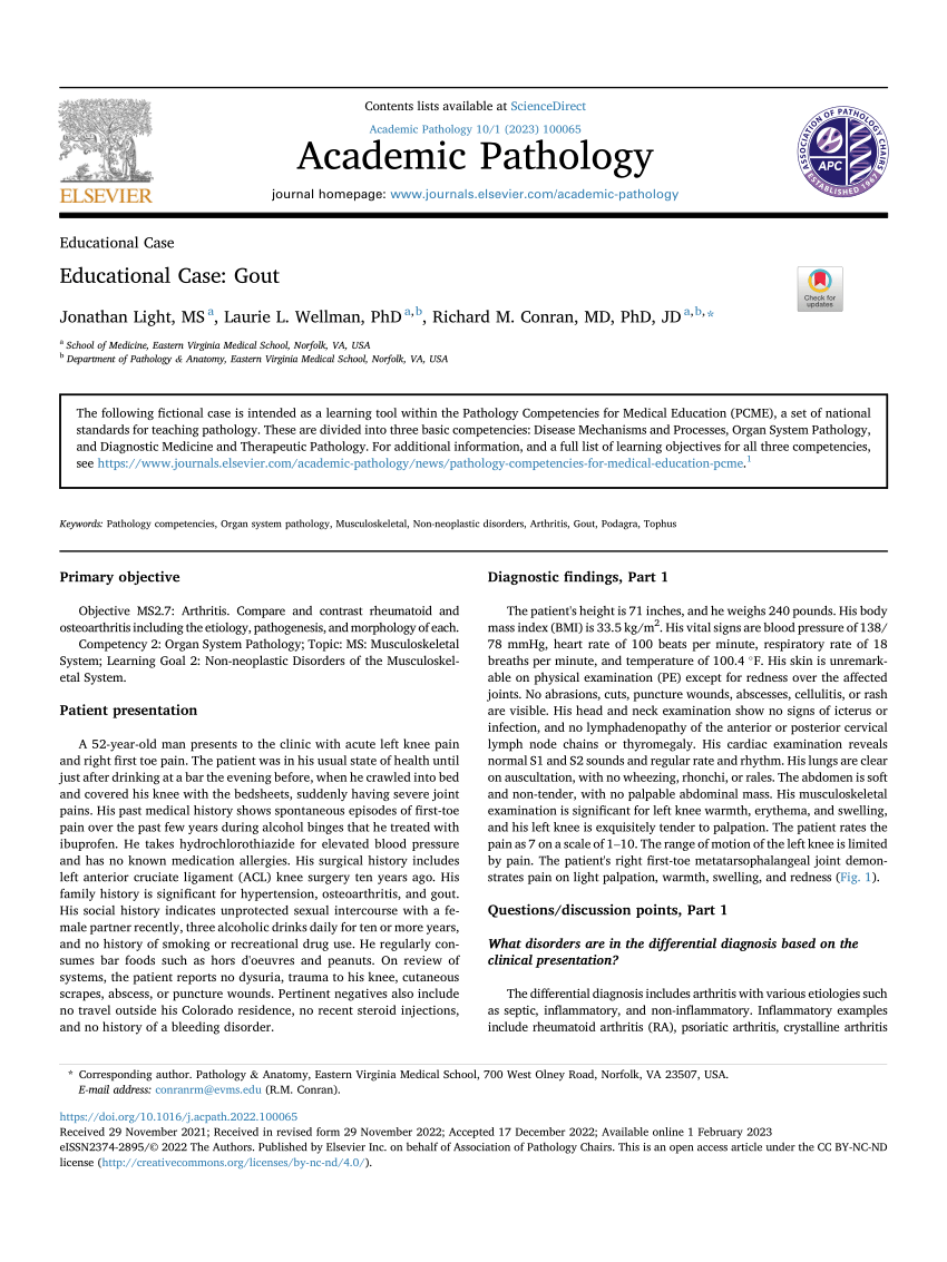 gout case study pdf