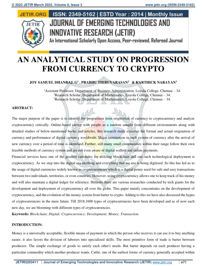 research on crypto currency