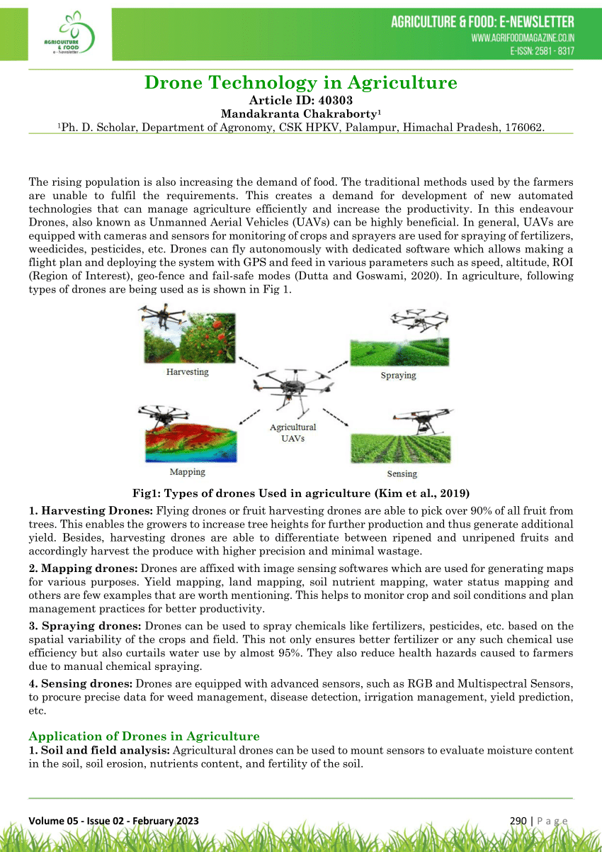 drone technology in agriculture research paper