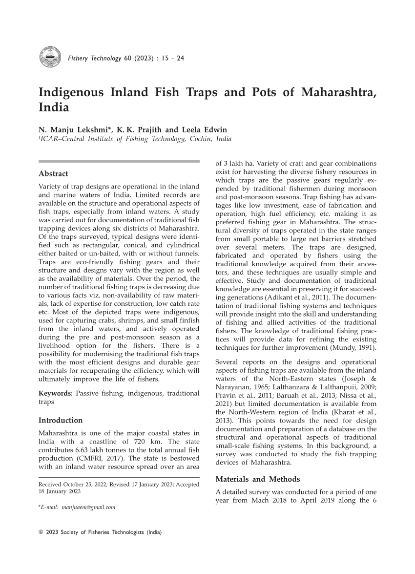 PDF) Indigenous Inland Fish Traps and Pots of Maharashtra, India