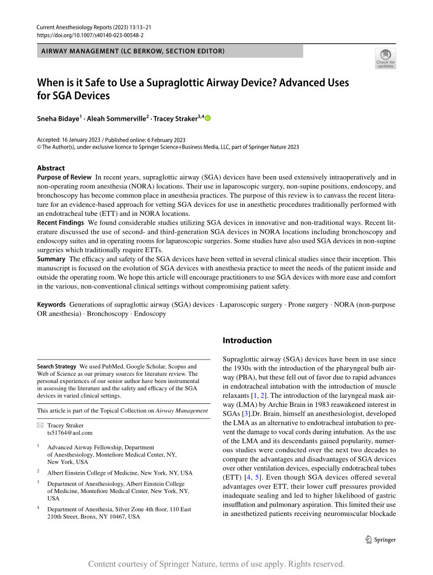 LMA® Gastro™ Airway for endoscopic retrograde cholangiopancreatography: a  retrospective observational analysis, BMC Anesthesiology