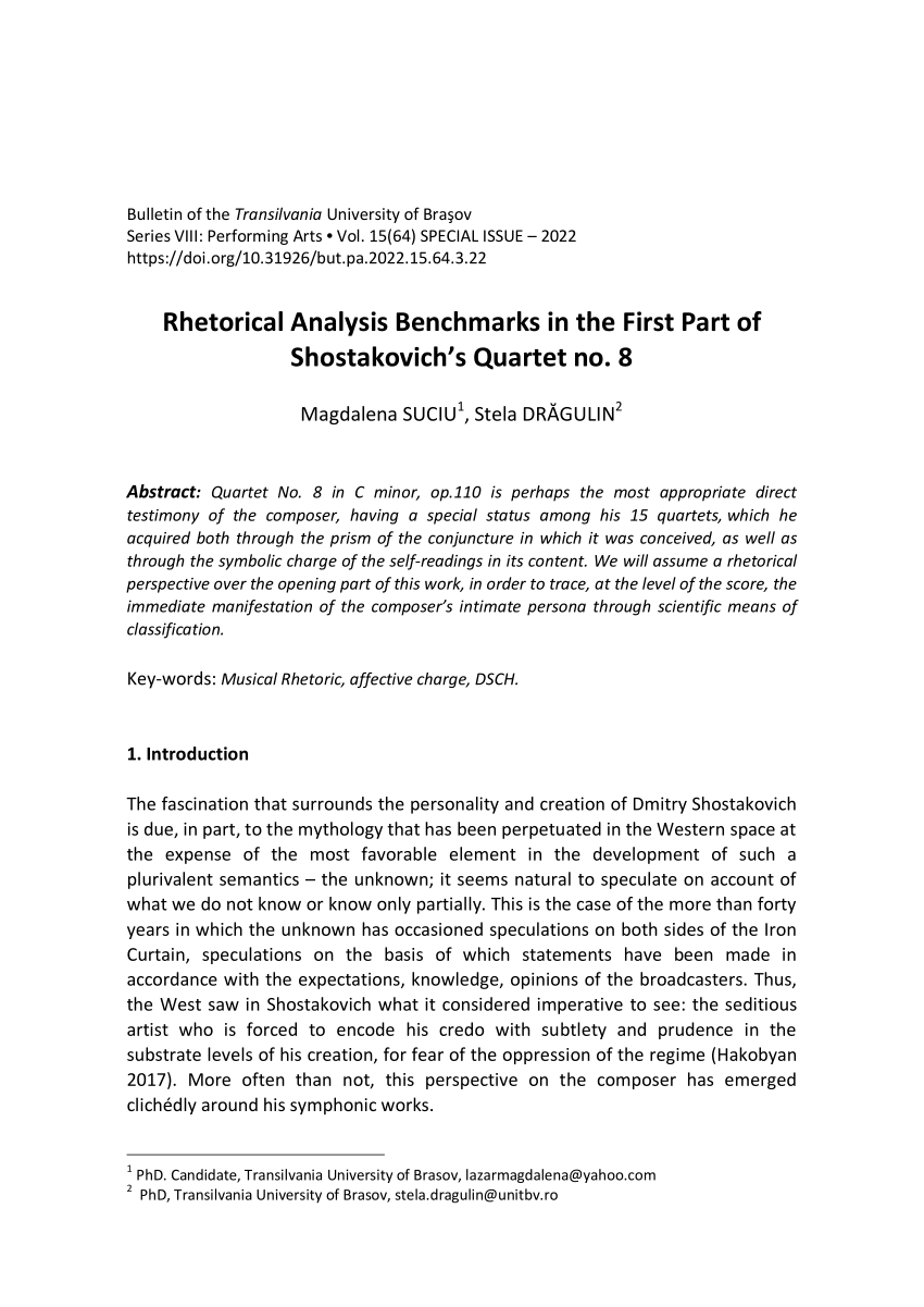 PDF) The Rhetoric of Reference; or, Shostakovich's Ghost Quartet