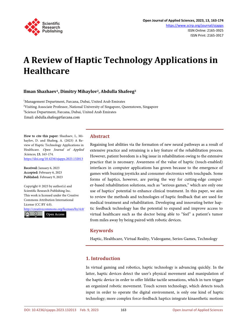 research paper on haptic technology