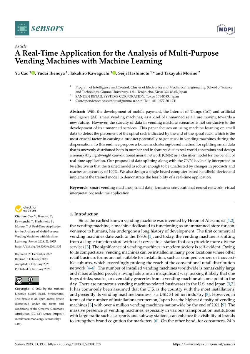 research papers on vending machines