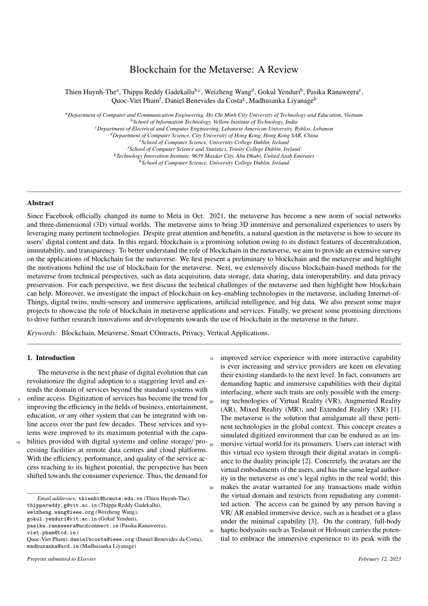 PDF) Blockchain Meets Metaverse and Digital Asset Management: A  Comprehensive Survey