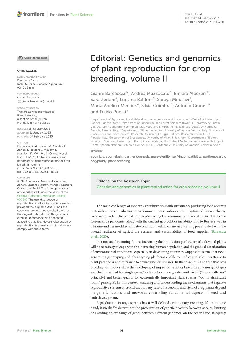 plant breeding and genetics research paper